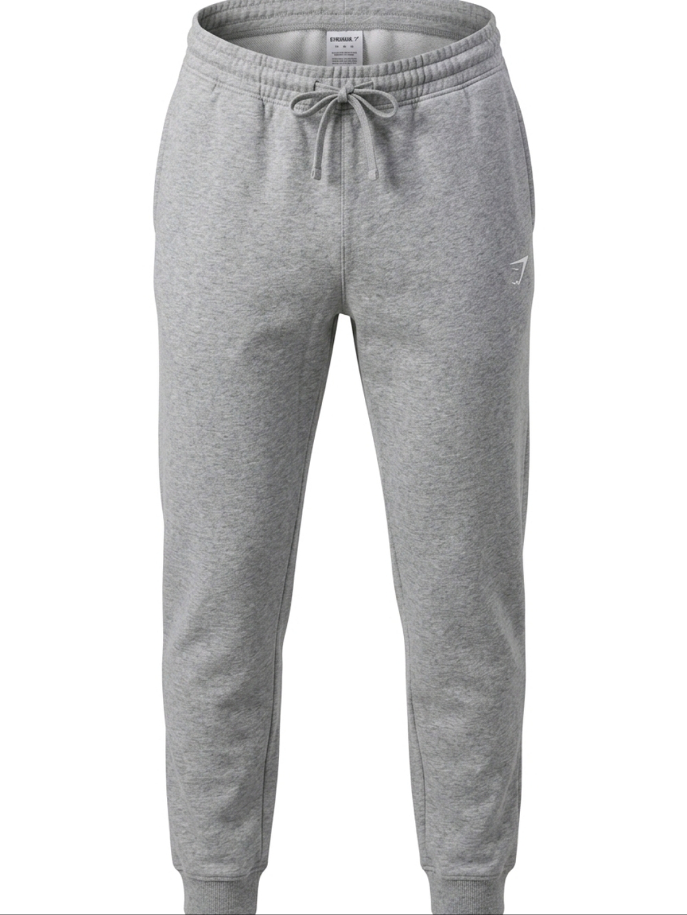 Gymshark Men’s Light Heather Gray Crest Joggers Sweatpants Slimfit Size Small